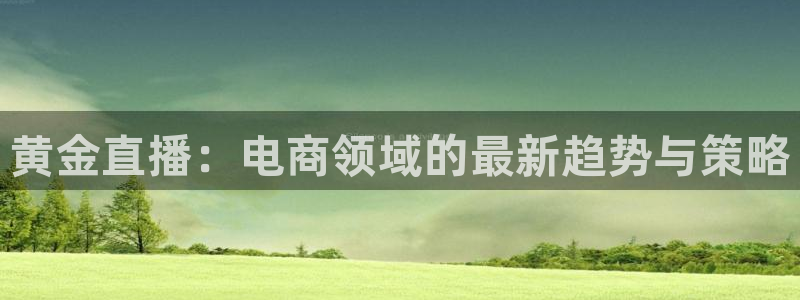 9255tv直播nba在线直播：黄金直播：电商领域的最新趋势与策略